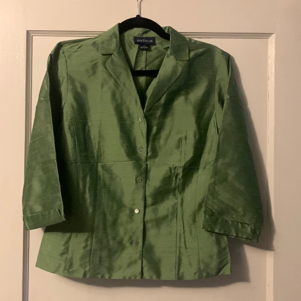 Ann Taylor, silk button-down blouse